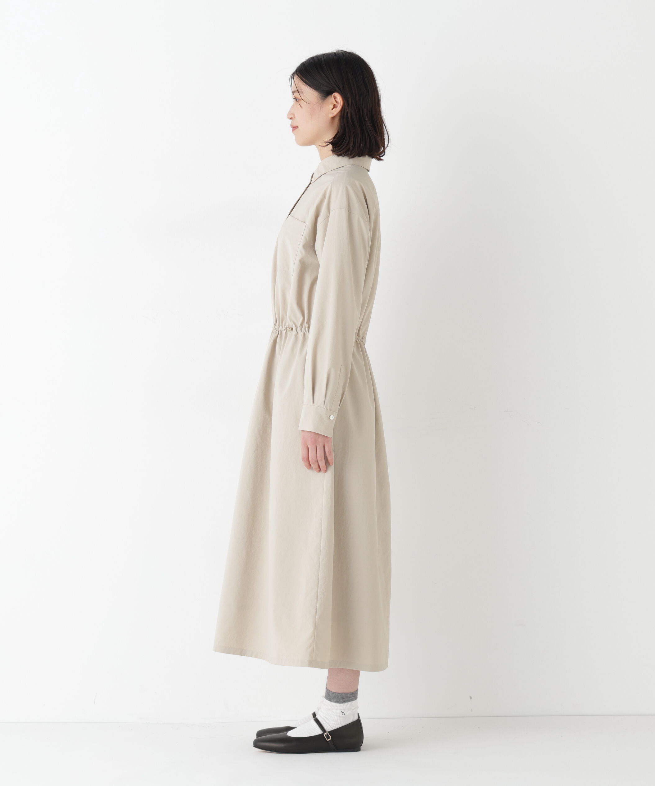  「◆《ウォッシャブル》ドロストシャツワンピース」|ワンピース|