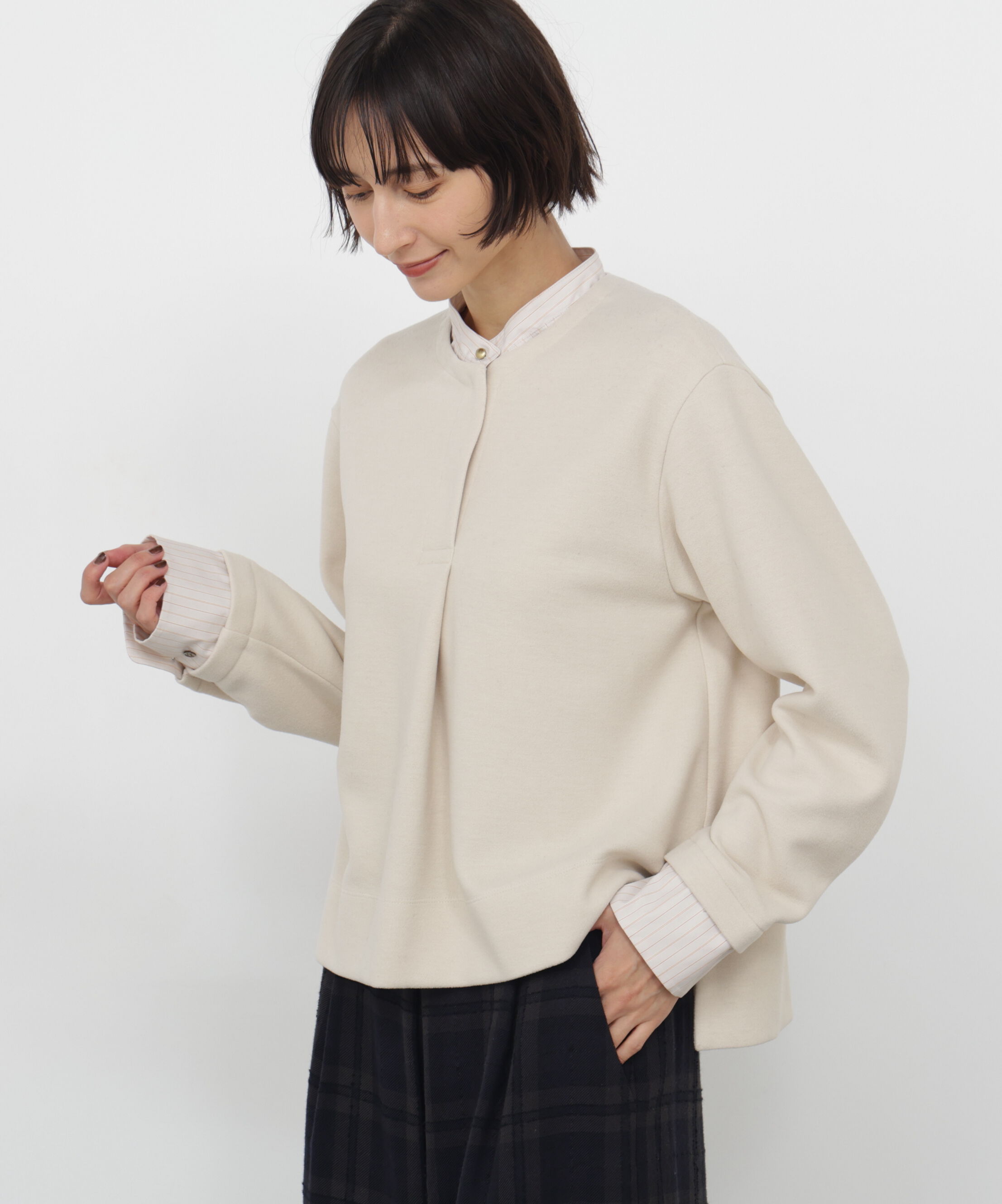  「◆ミルドジャージーシャツドッキングプルオーバー」|Tシャツ・カットソー|