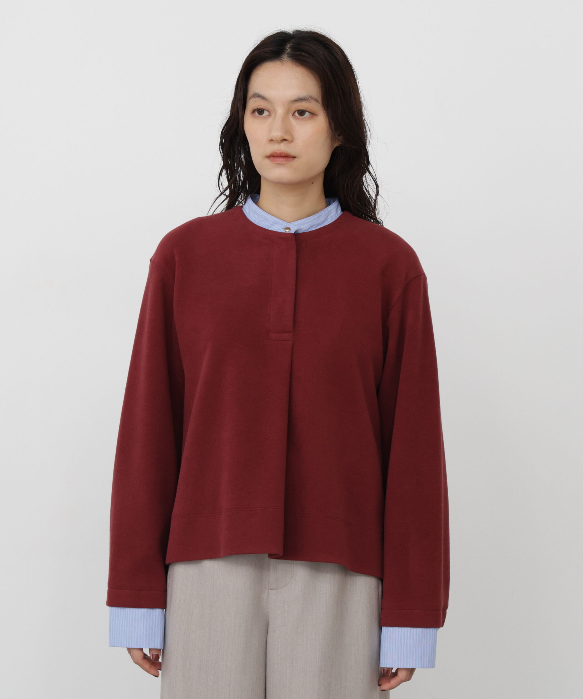  「◆ミルドジャージーシャツドッキングプルオーバー」|Tシャツ・カットソー|