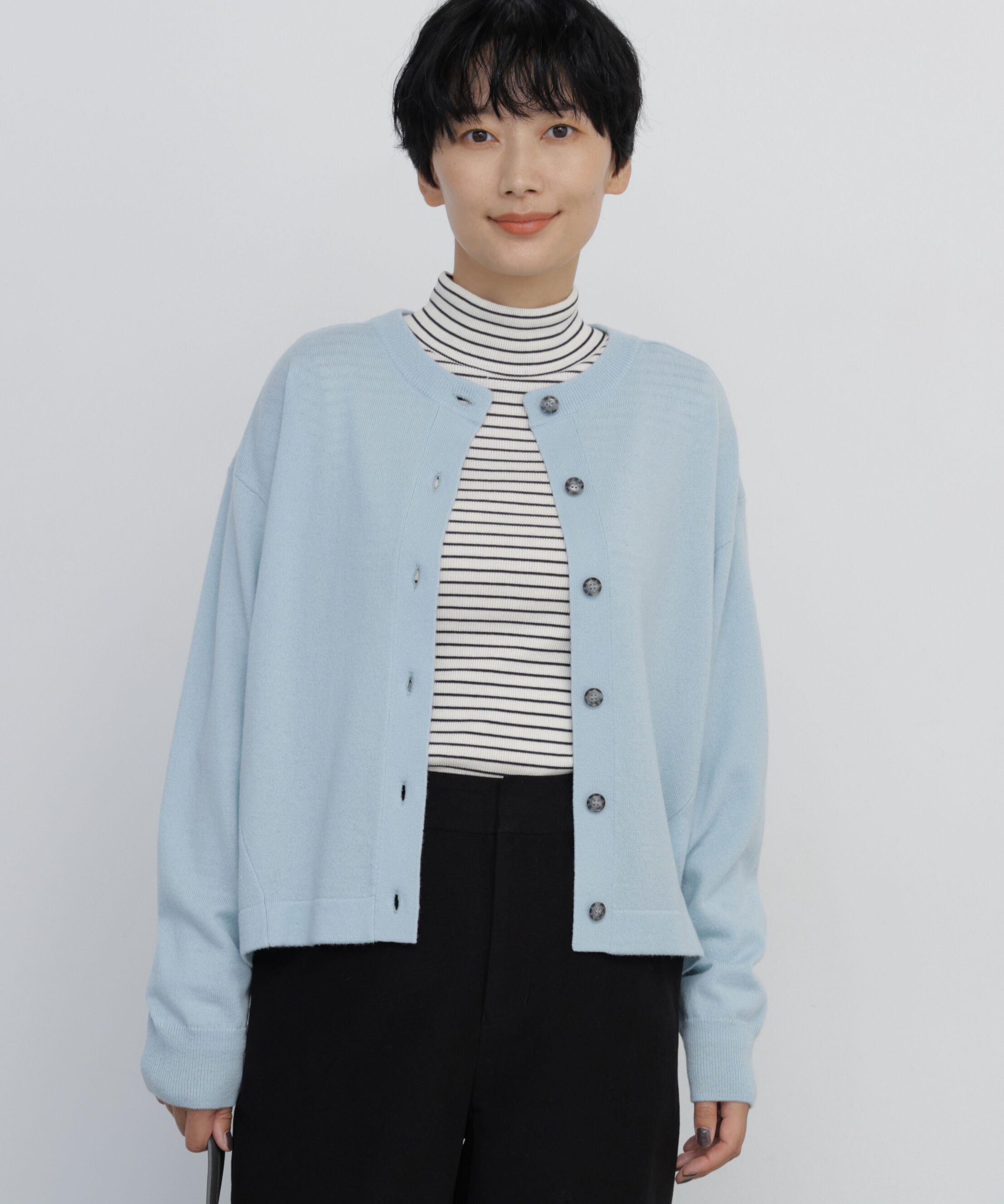  「◆ウォッシャブルウール天竺クルーネックカーディガン」|ニット・セーター|