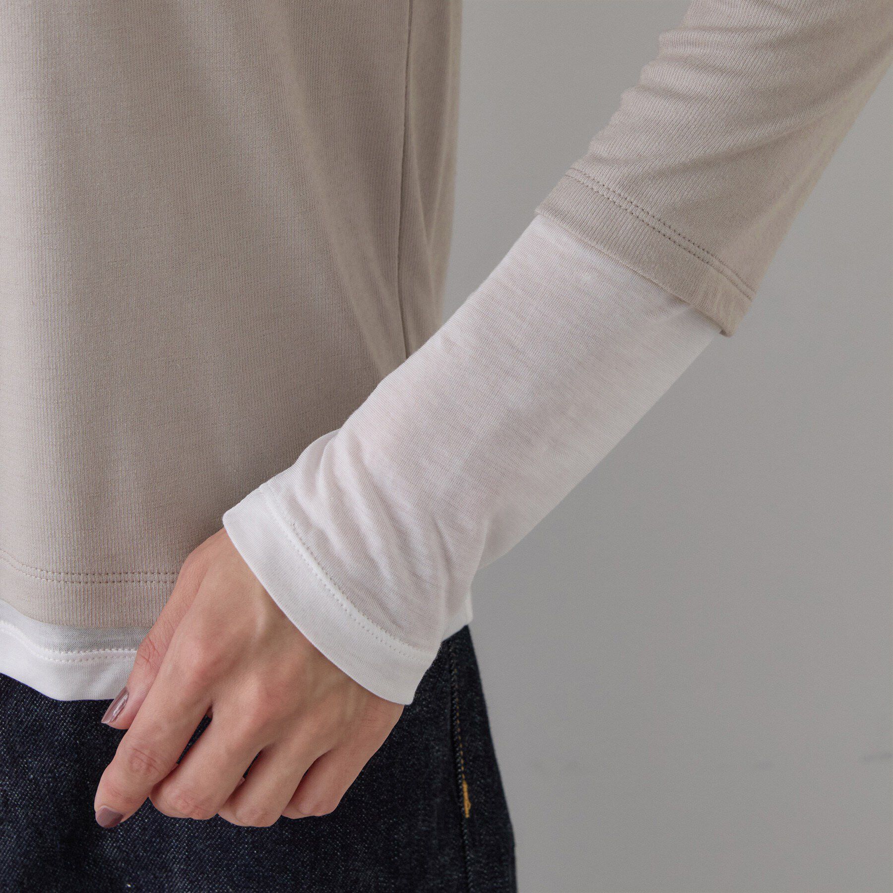 Dessin「【秋レイヤード/調温機能】シアーリブプルオーバー」|Tシャツ・カットソー|