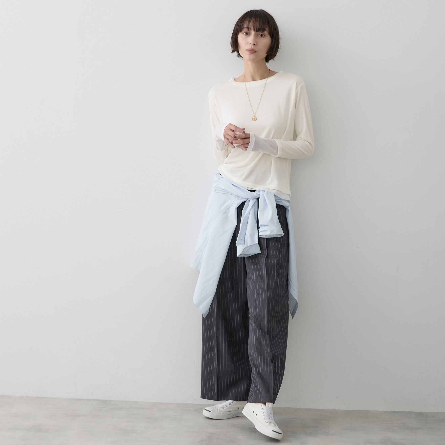 Dessin「【秋レイヤード/調温機能】シアーリブプルオーバー」|Tシャツ・カットソー|