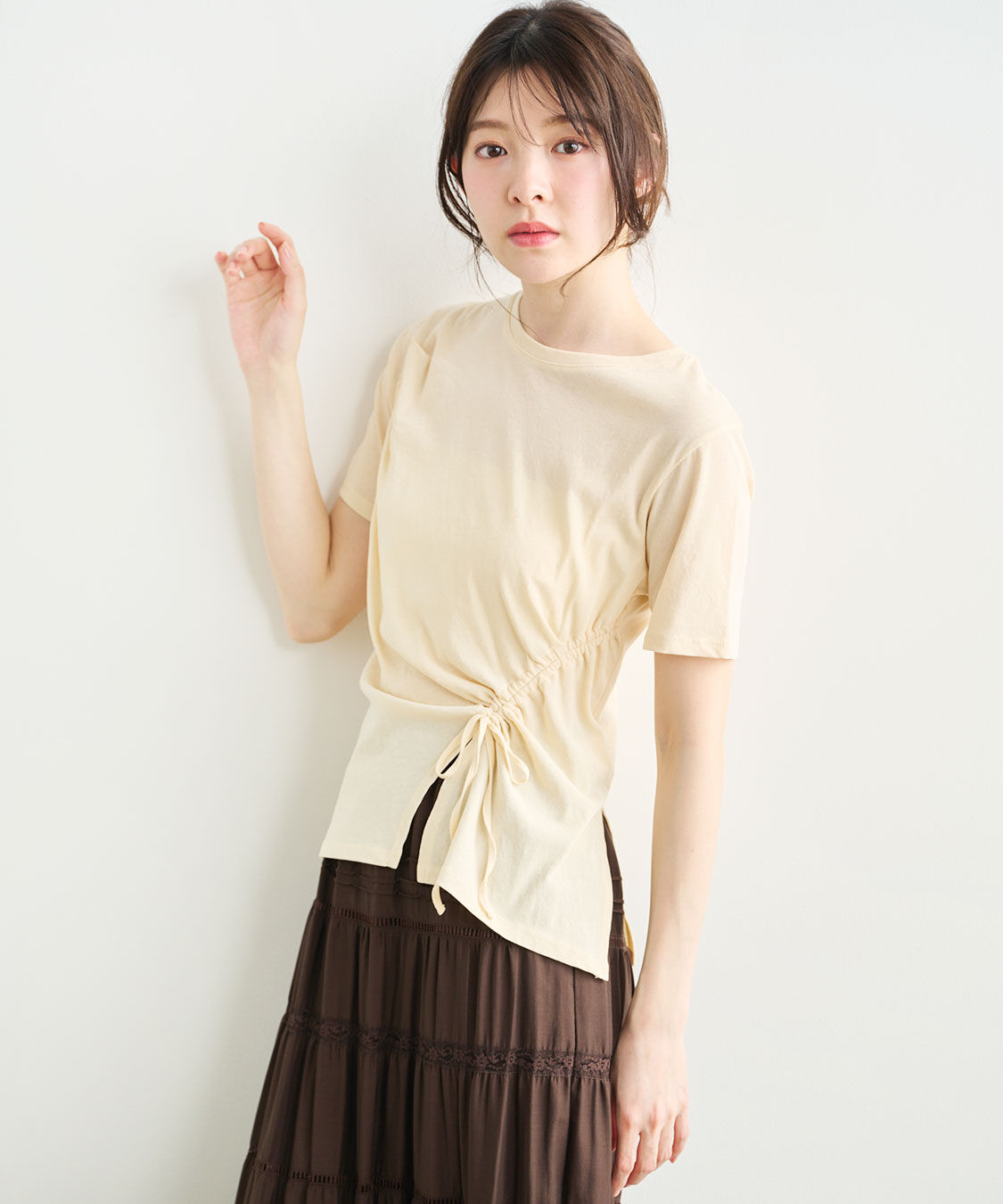COCO DEAL「サイドドロストイレヘムTシャツ」|Tシャツ・カットソー|