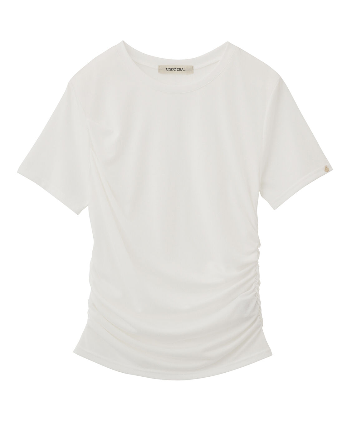 COCO DEAL「ギャザークルーネックＴシャツ」|Tシャツ・カットソー|