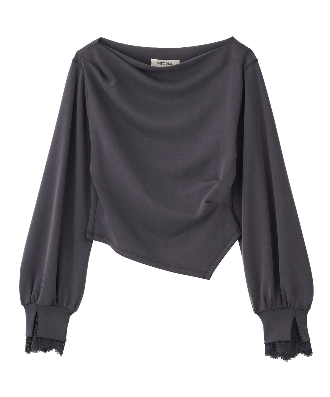 COCO DEAL「レースレイヤードトップス」|Tシャツ・カットソー|チャコール