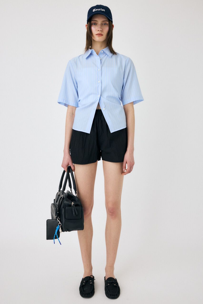 MOUSSY「STRIPE BACK LACE UP シャツ」|シャツ・ブラウス|