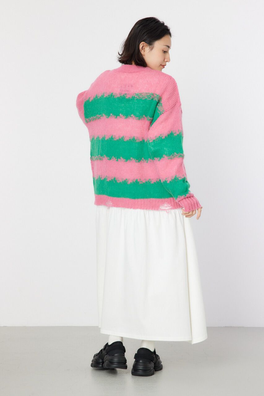 RODEO CROWNS「Grunge Border Knit カーディガン」|ニット・セーター|