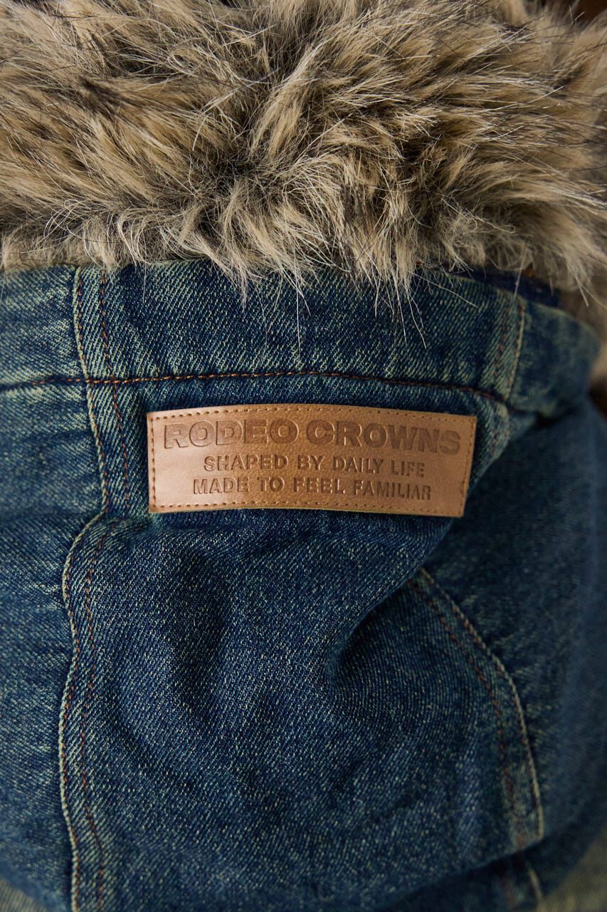 RODEO CROWNS「FUR HOODED ワークジャケット」|ブルゾン・スタジャン|
