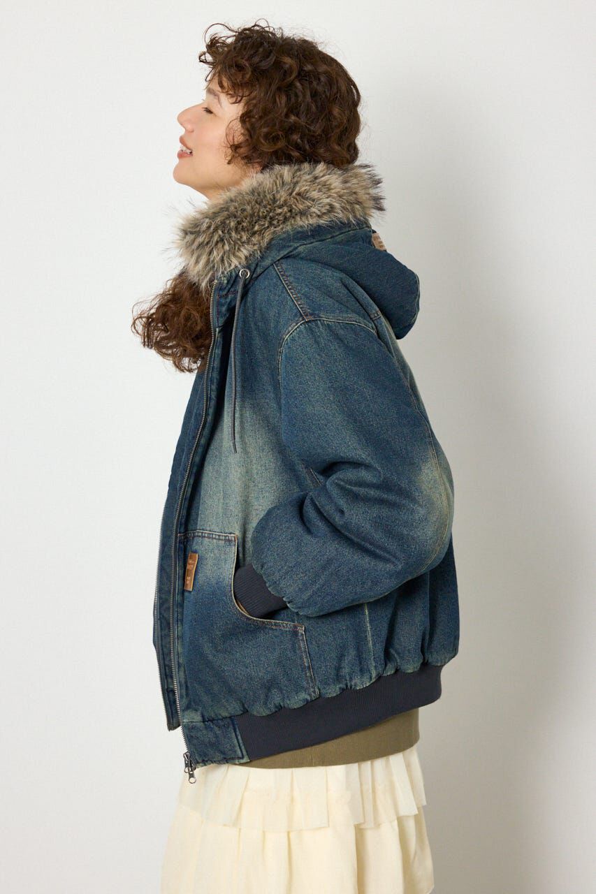 RODEO CROWNS「FUR HOODED ワークジャケット」|ブルゾン・スタジャン|