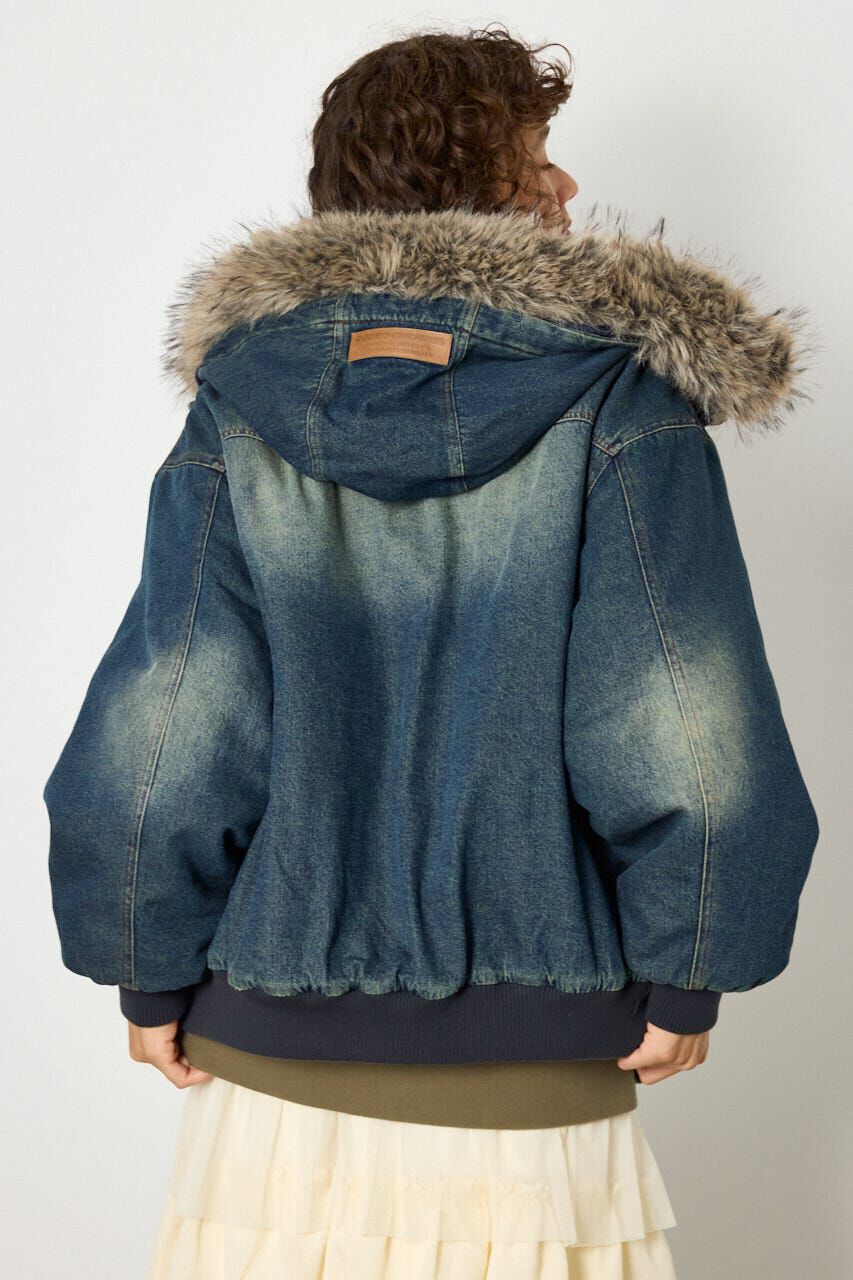 RODEO CROWNS「FUR HOODED ワークジャケット」|ブルゾン・スタジャン|