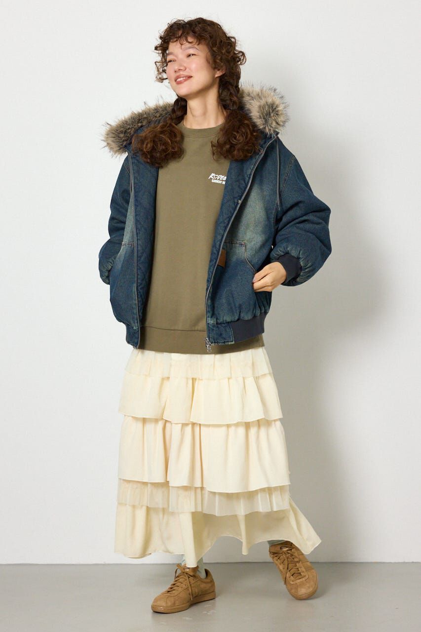 RODEO CROWNS「FUR HOODED ワークジャケット」|ブルゾン・スタジャン|