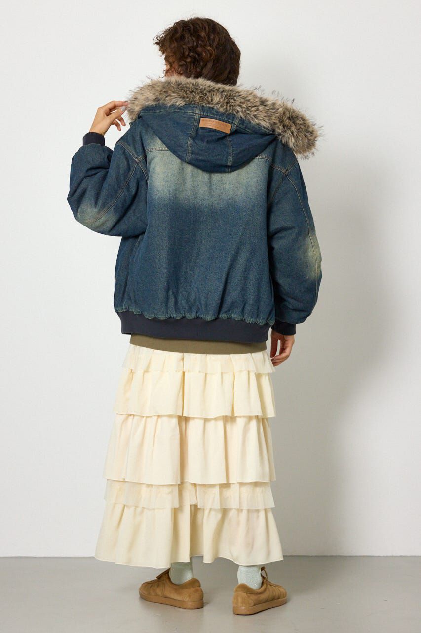 RODEO CROWNS「FUR HOODED ワークジャケット」|ブルゾン・スタジャン|