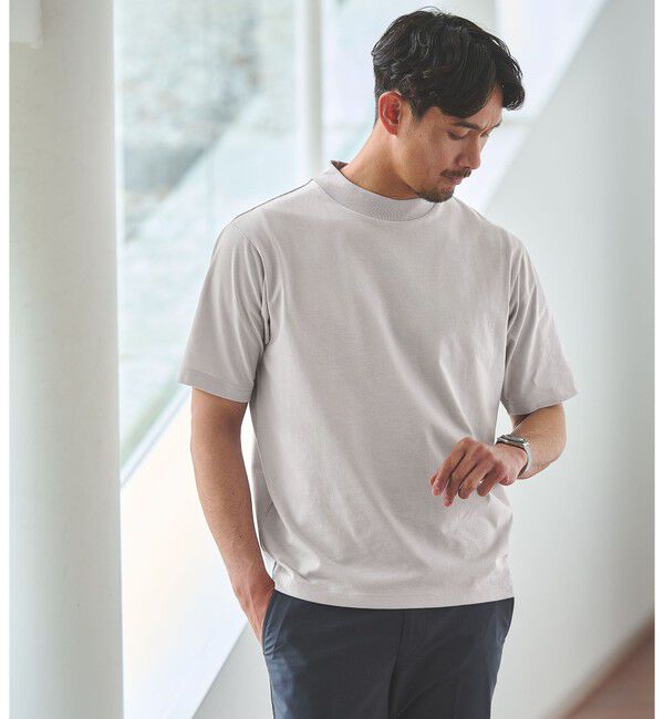 UNITED ARROWS green label relaxing「【WEB限定】JUST fit デイリー モック 半袖 Ｔシャツ カットソー -吸水速乾・抗菌-」|Tシャツ・カットソー|LT.GRAY