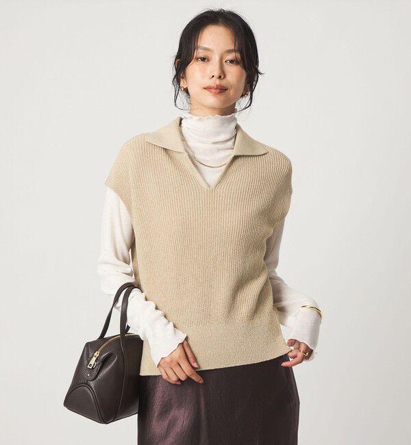 UNITED ARROWS green label relaxing「メランジ スキッパー ニット ベスト」|ベスト・ジレ|