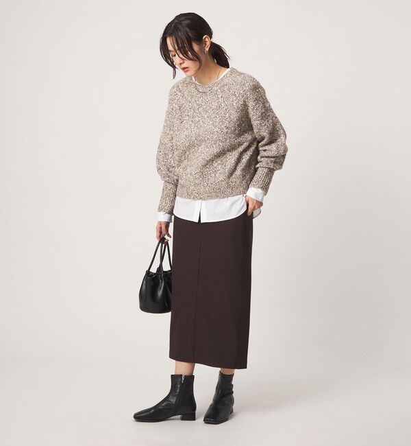 UNITED ARROWS green label relaxing「［size SHORT/TALLあり］オルマイ ウラキモウ タイトスカート ダークブラウン ネイビー」|スカート|