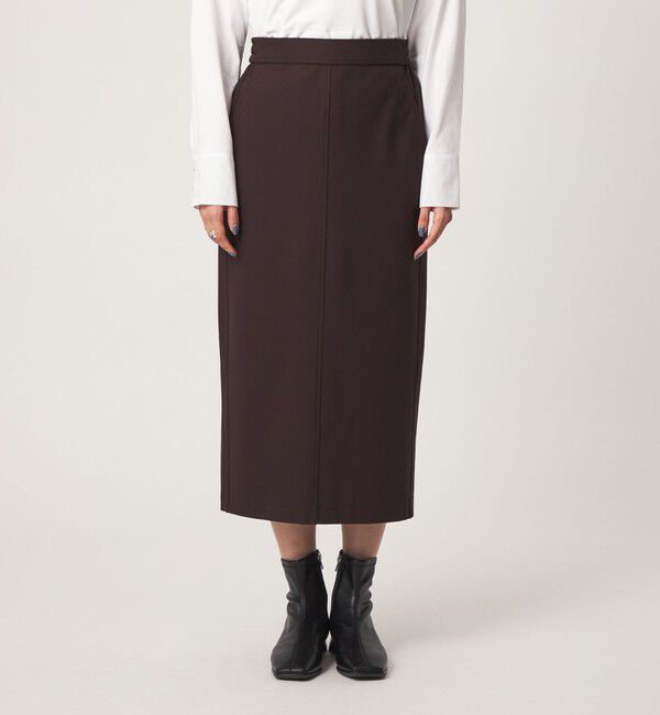 UNITED ARROWS green label relaxing「［size SHORT/TALLあり］オルマイ ウラキモウ タイトスカート ダークブラウン ネイビー」|スカート|