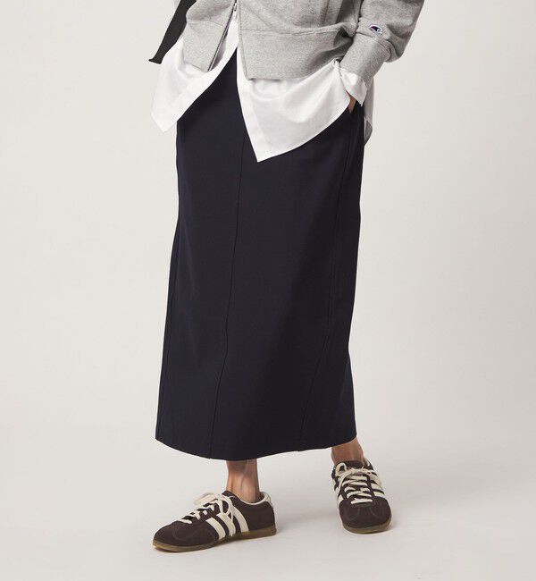 UNITED ARROWS green label relaxing「［size SHORT/TALLあり］オルマイ ウラキモウ タイトスカート ダークブラウン ネイビー」|スカート|NAVY