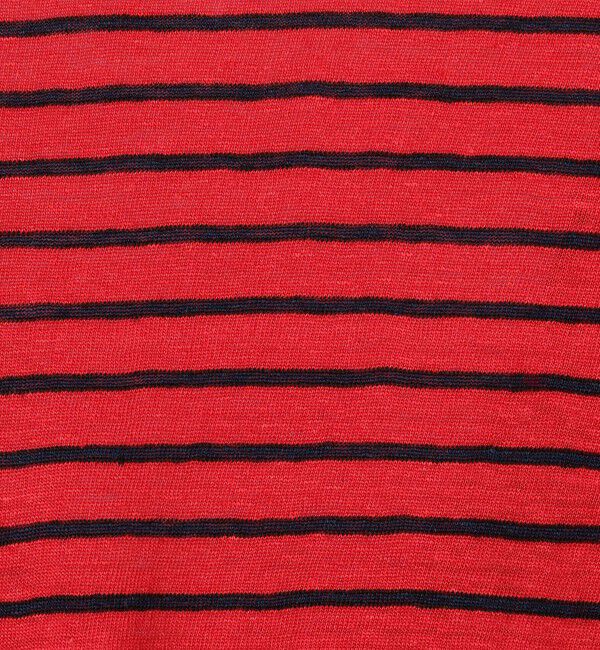 BACCA「リネンボーダー ネックドレープTシャツ」|Tシャツ・カットソー|
