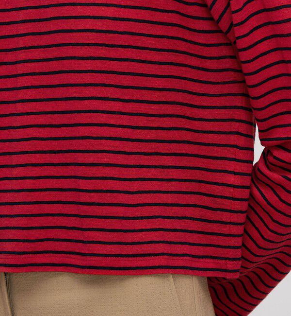BACCA「リネンボーダー ネックドレープTシャツ」|Tシャツ・カットソー|