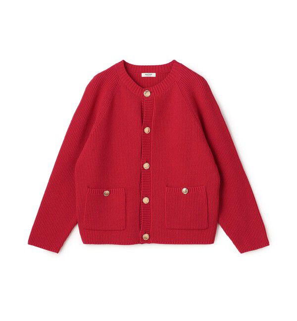 MACPHEE「ハイブリットコットン クルーネックカーディガン」|カーディガン|35 レッド
