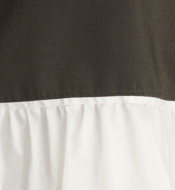 Ballsey「フラットストレッチコンビ ペプラムフリルプルオーバー」|シャツ・ブラウス|
