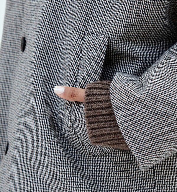 GALERIE VIE「【WEB先行予約】スノーハウンドトゥースダウン ブルゾンコート」|ダウン|