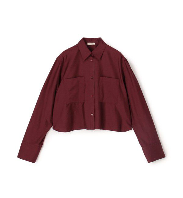 DES PRES「コットンストレッチポプリン クロップドマニッシュシャツ」|シャツ・ブラウス|37 ダークレッド