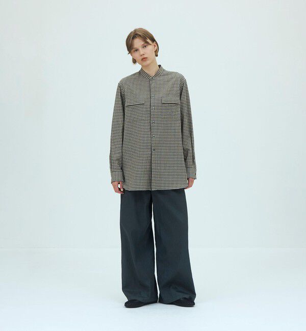 GALERIE VIE「コットンセルロースチェック バンドカラーシャツ」|シャツ・ブラウス|