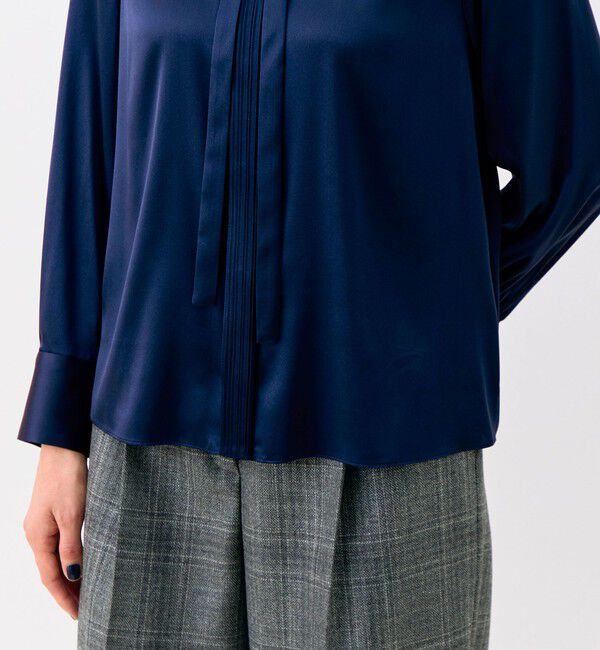 TOMORROWLAND collection「ウォッシャブルサテン ボウタイブラウス」|シャツ・ブラウス|