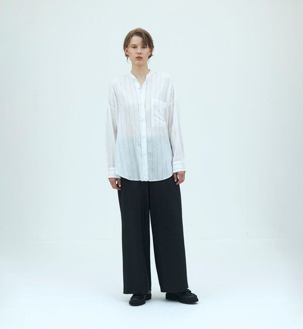 GALERIE VIE「レーヨンシルクブロード バンドカラーシャツ」|シャツ・ブラウス|