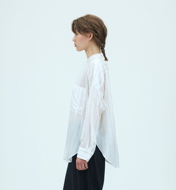 GALERIE VIE「レーヨンシルクブロード バンドカラーシャツ」|シャツ・ブラウス|