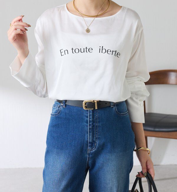  「【ロングシーズン使える】袖カフスデザインTブラウス」|シャツ・ブラウス|