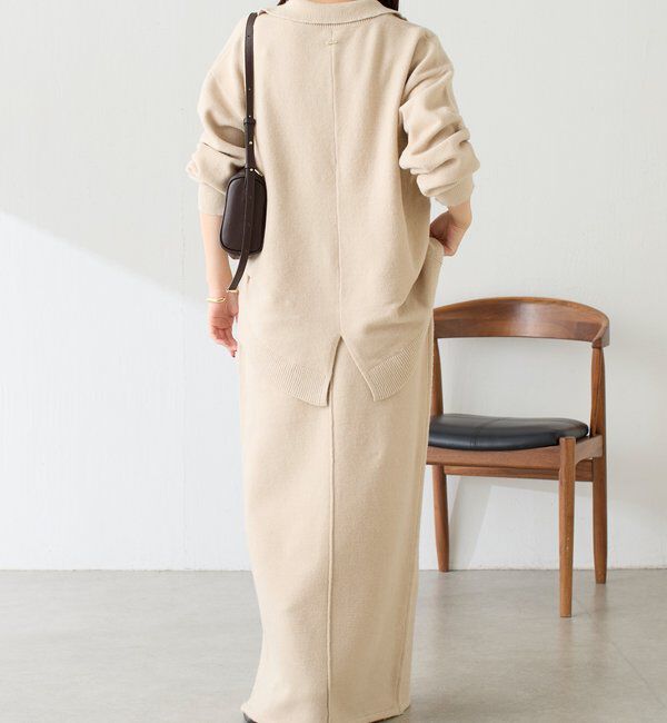  「【セットアイテム】衿つきスキッパーニットセットアップ」|ワンピース|