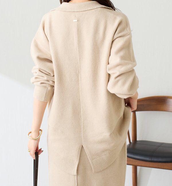  「【セットアイテム】衿つきスキッパーニットセットアップ」|ワンピース|