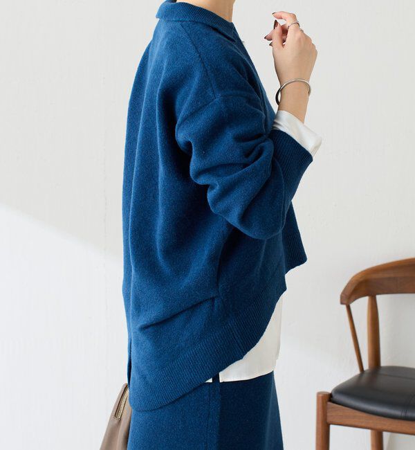  「【セットアイテム】衿つきスキッパーニットセットアップ」|ワンピース|