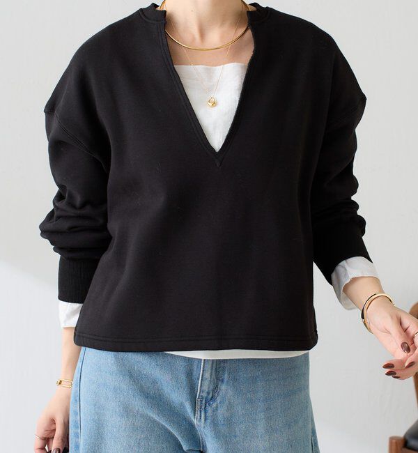  「深V裏起毛スウェット」|Tシャツ・カットソー|