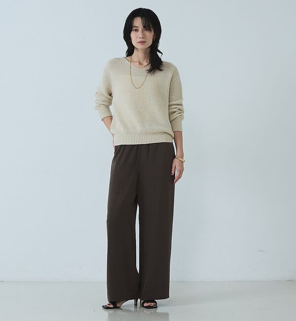 qualite「【セットアップ対応】ピーチサテンワイドパンツ」|その他|