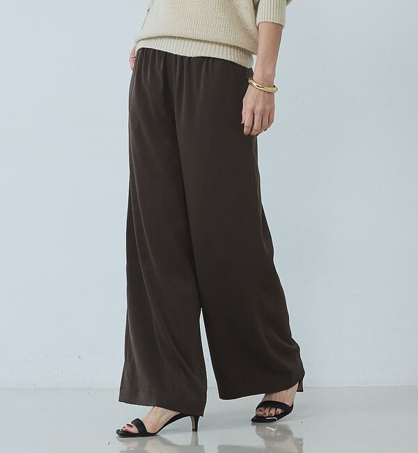 qualite「【セットアップ対応】ピーチサテンワイドパンツ」|その他|