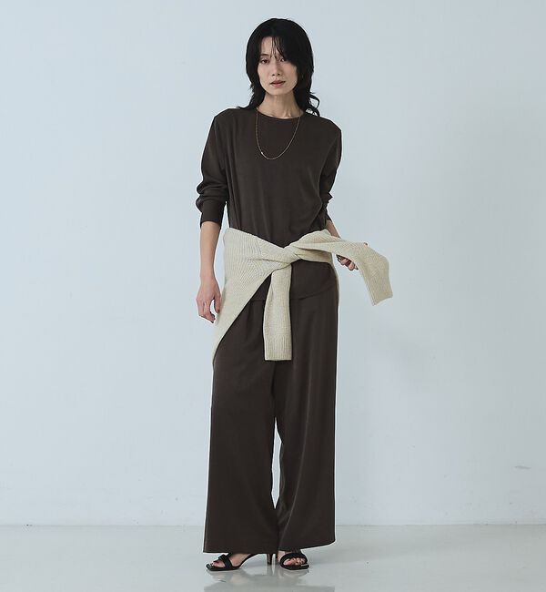 qualite「【セットアップ対応】ピーチサテンワイドパンツ」|その他|