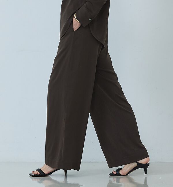 qualite「【セットアップ対応】ピーチサテンワイドパンツ」|その他|