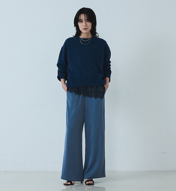 qualite「【セットアップ対応】ピーチサテンワイドパンツ」|その他|