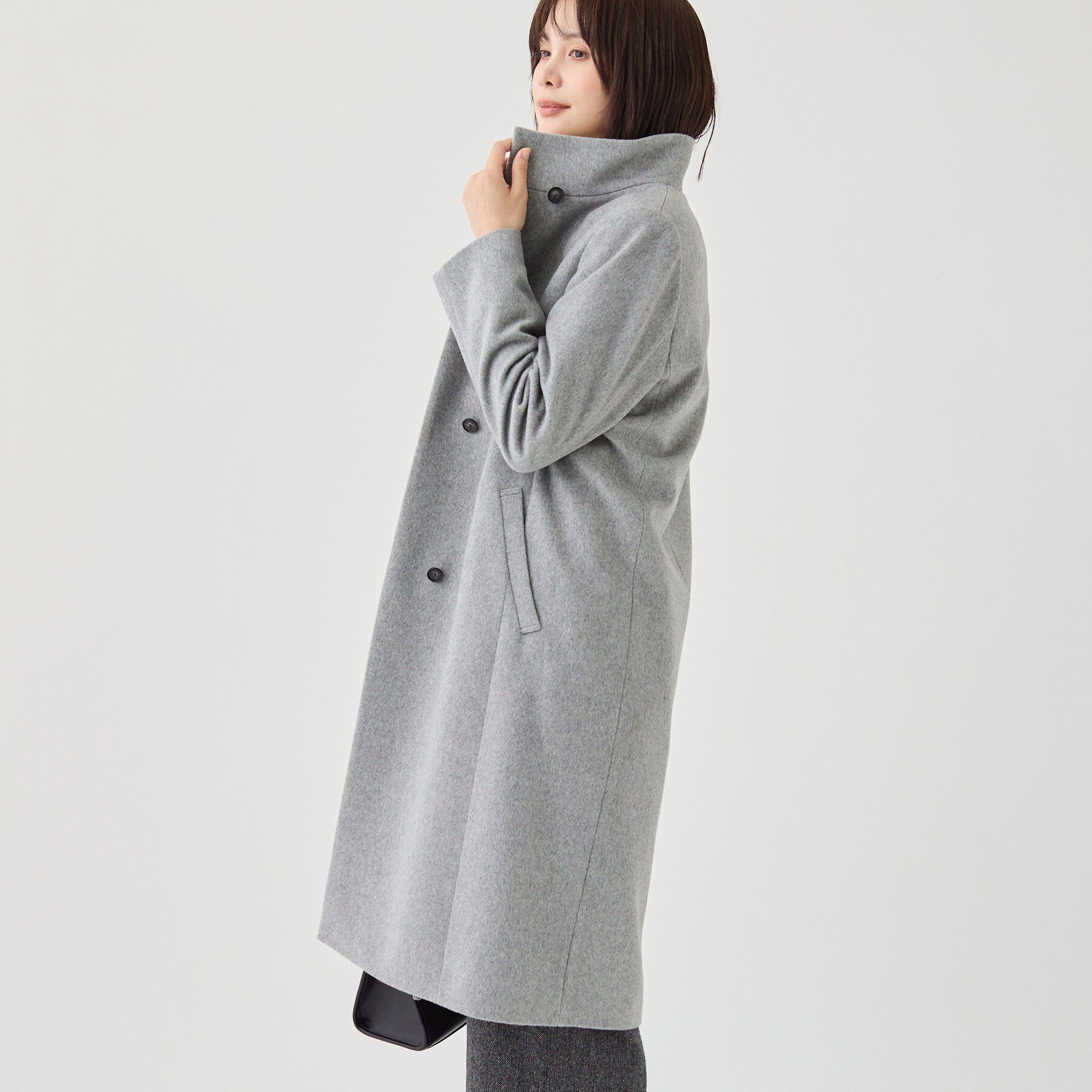 INDIVI「【日本製/ウール100%】Iラインスタンドカラーコート」|その他|