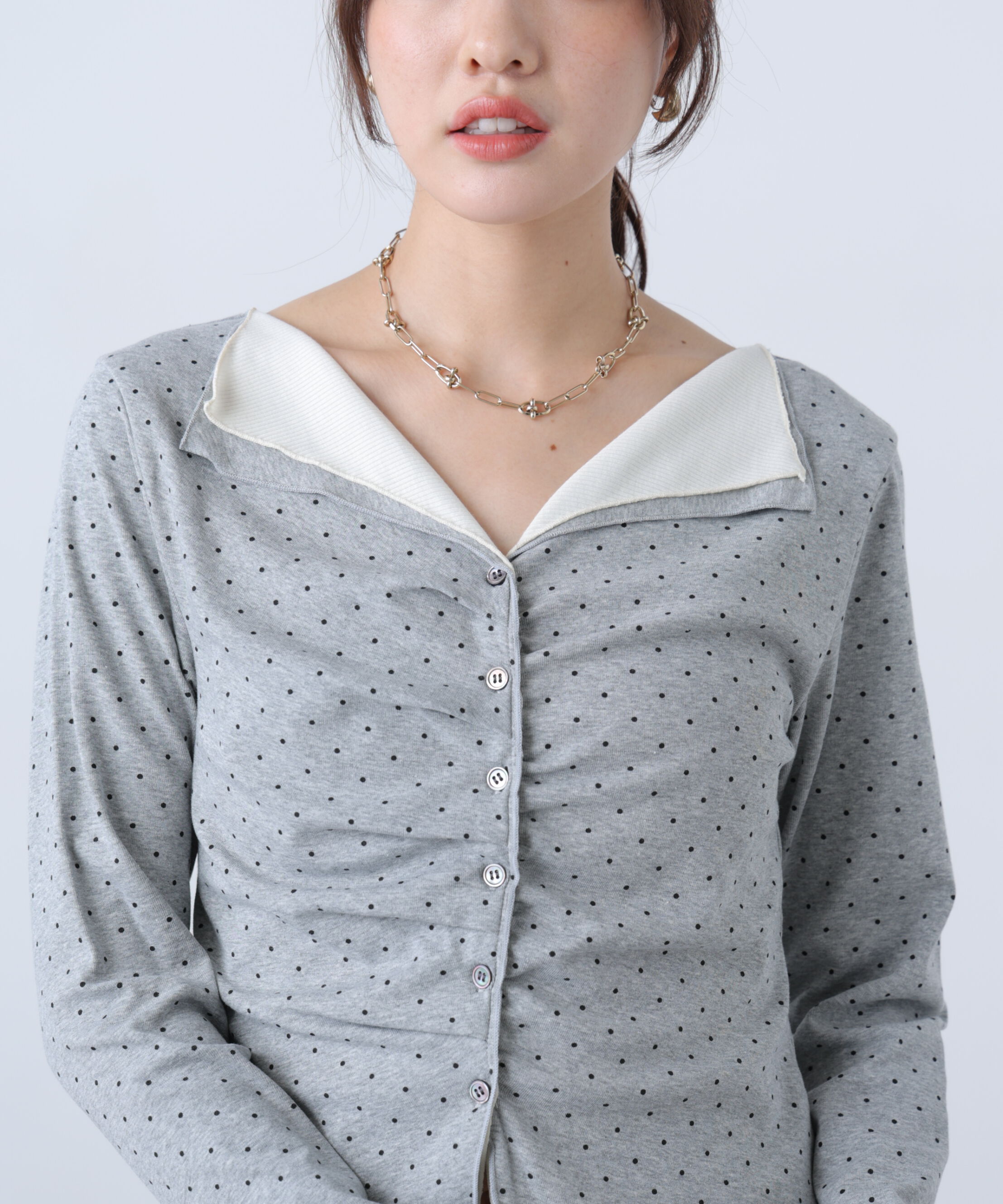  「レイヤードタックフロントボタンカットソー」|Tシャツ・カットソー|