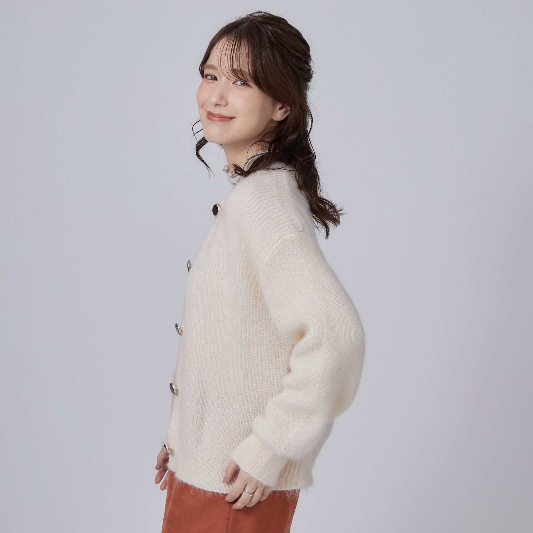 SHOO･LA･RUE「【S-LL】ゆるもこ シャギーニットカーディガン」|カーディガン|