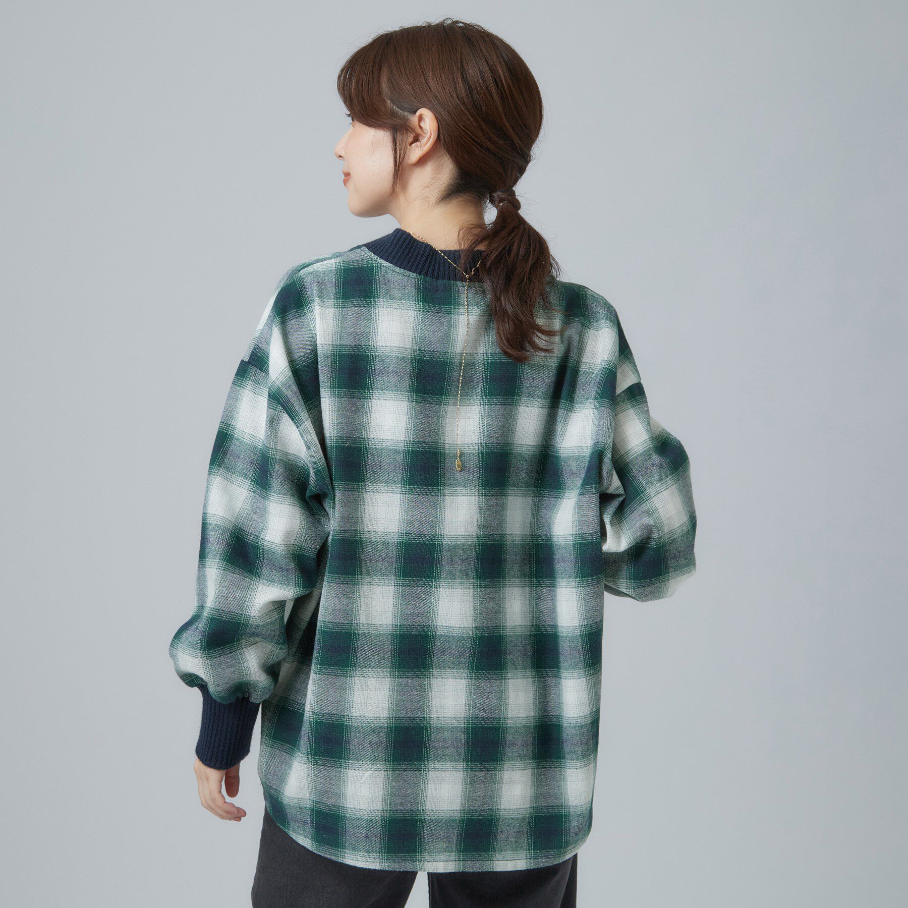 SHOO･LA･RUE「【S-LL/洗濯機可】大人レトロな チェック柄トップス」|Tシャツ・カットソー|