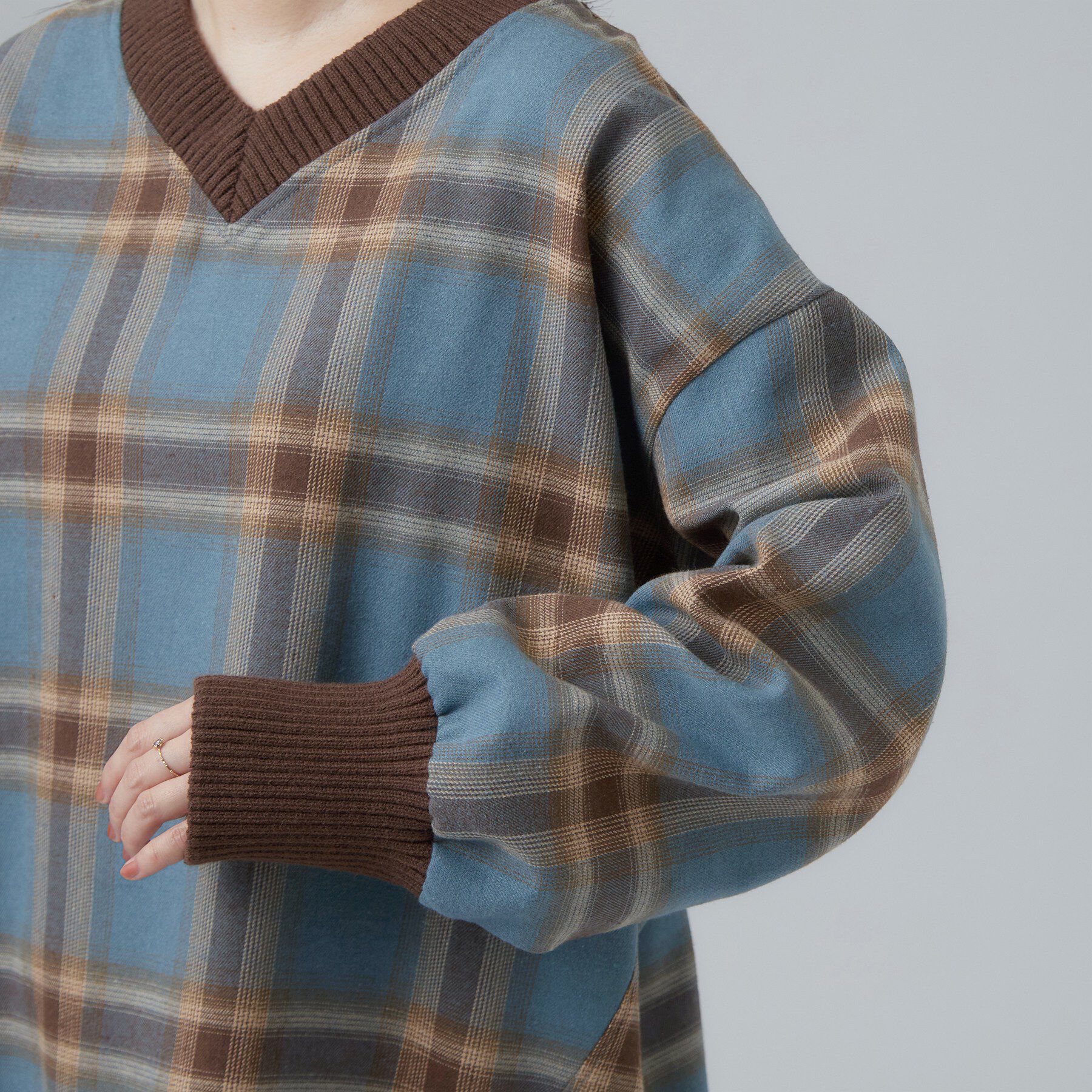 SHOO･LA･RUE「【S-LL/洗濯機可】大人レトロな チェック柄トップス」|Tシャツ・カットソー|
