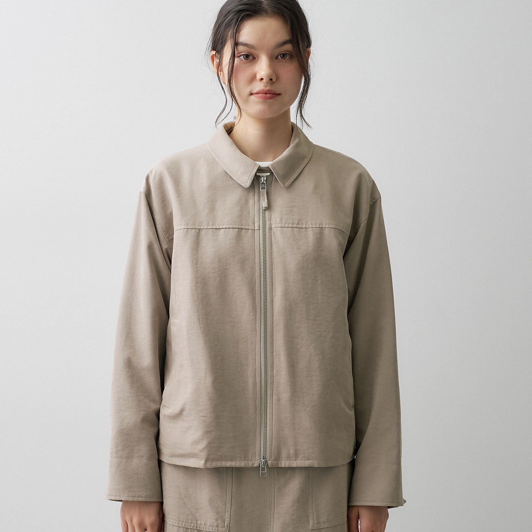 Dessin「【店頭人気/洗える/秋羽織り】スエードライクジップブルゾン」|ブルゾン・スタジャン|