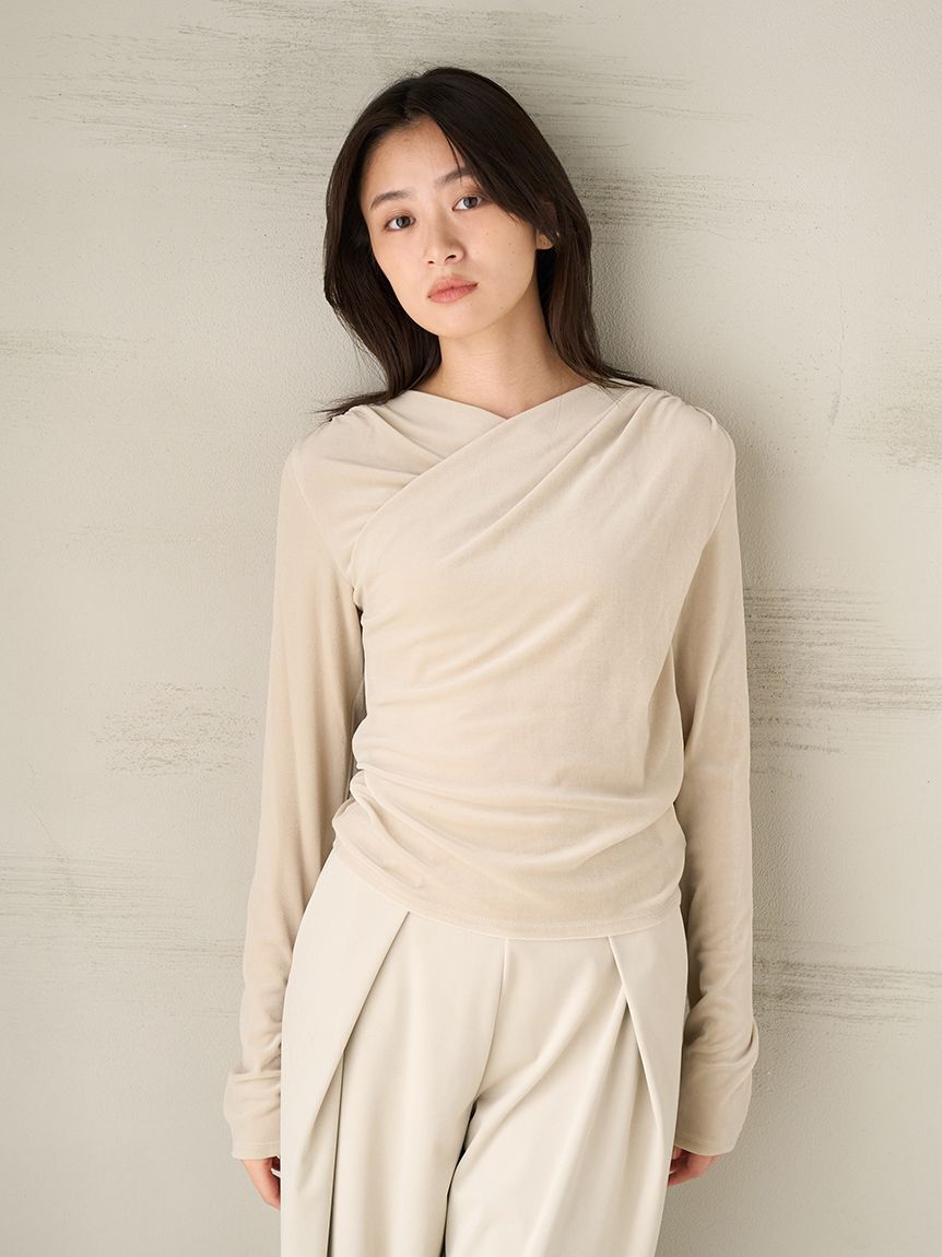 Mila Owen「【ウォッシャブル】ベロアカシュクールトップス」|Tシャツ・カットソー|