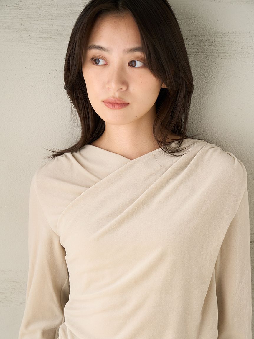 Mila Owen「【ウォッシャブル】ベロアカシュクールトップス」|Tシャツ・カットソー|