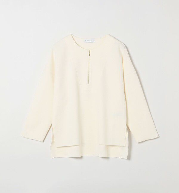 quaranciel「〈手洗い可能〉カットジョーゼット ハーフジップ クルーネック プルオーバー」|Tシャツ・カットソー|
